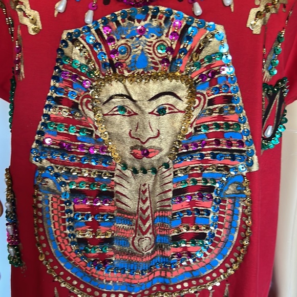 Authentic Egyptian cotton pharaonic traditional dress sequins. Large - Picture 7 of 12